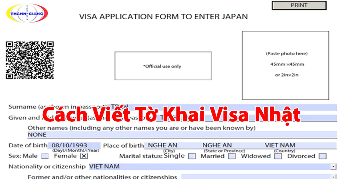 Cách Viết Tờ Khai Visa Nhật