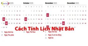 Cách tính lịch Nhật Bản