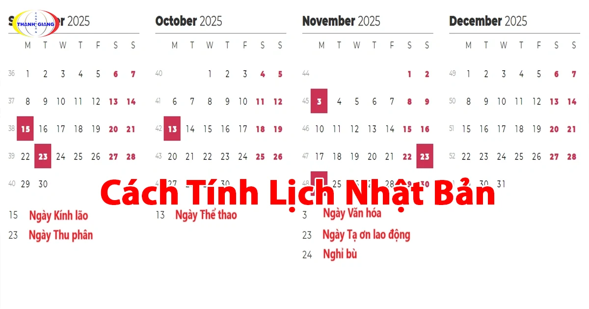 Cách tính lịch Nhật Bản